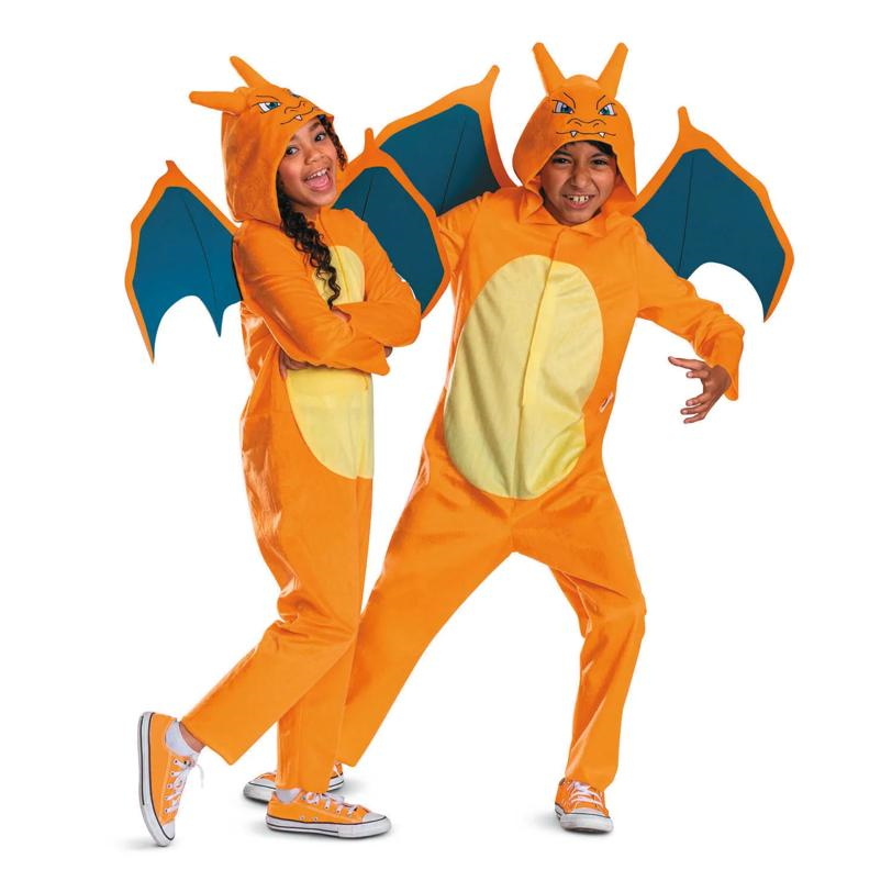 Kids Pokmon Charizard Hooded Jumpsuit Costume
