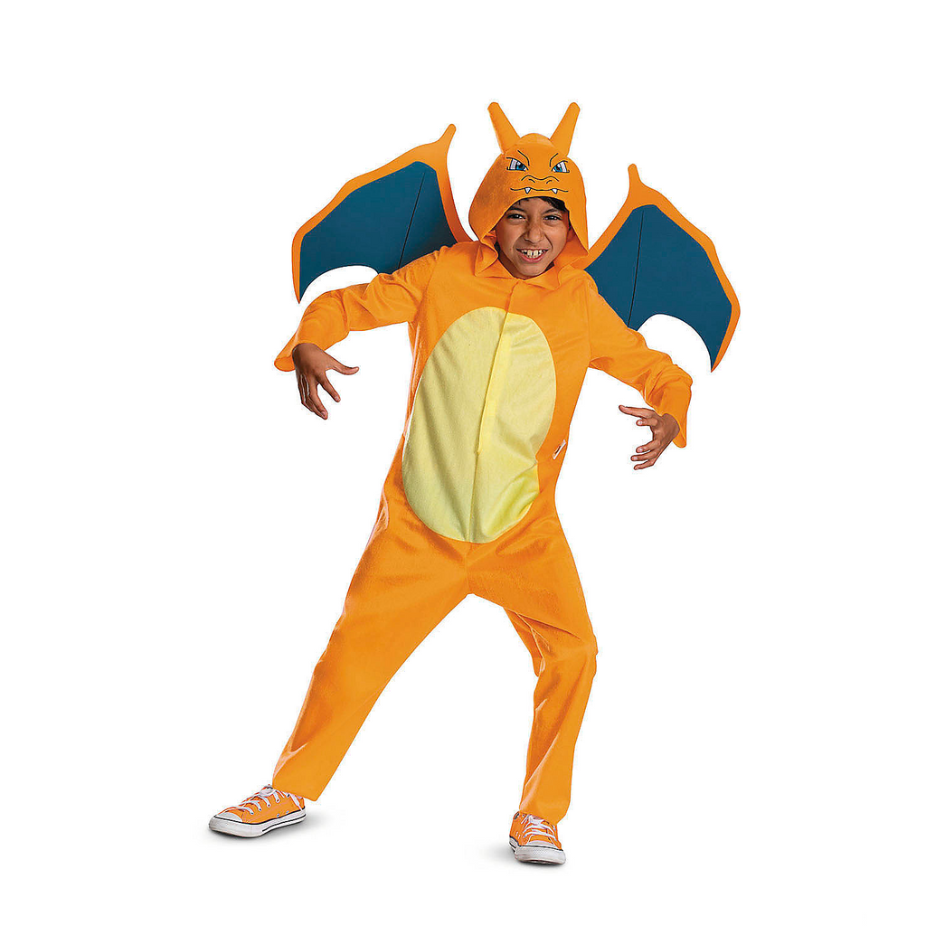 Kids Pokmon Charizard Hooded Jumpsuit Costume