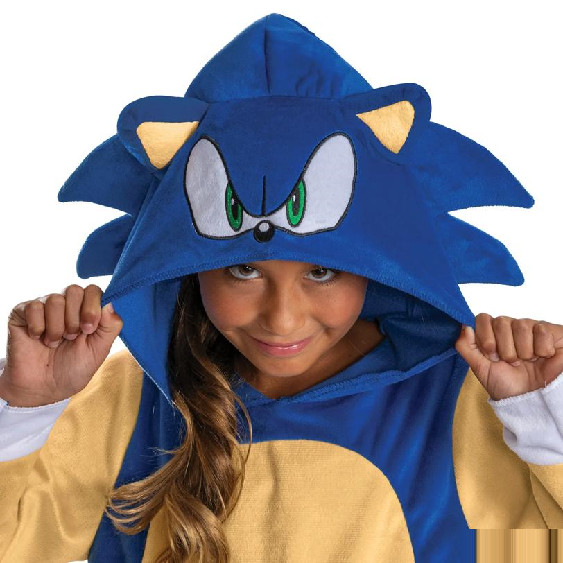 Kids Classic Sonic the Hedgehog Sonic Hooded Jumpsuit Costume