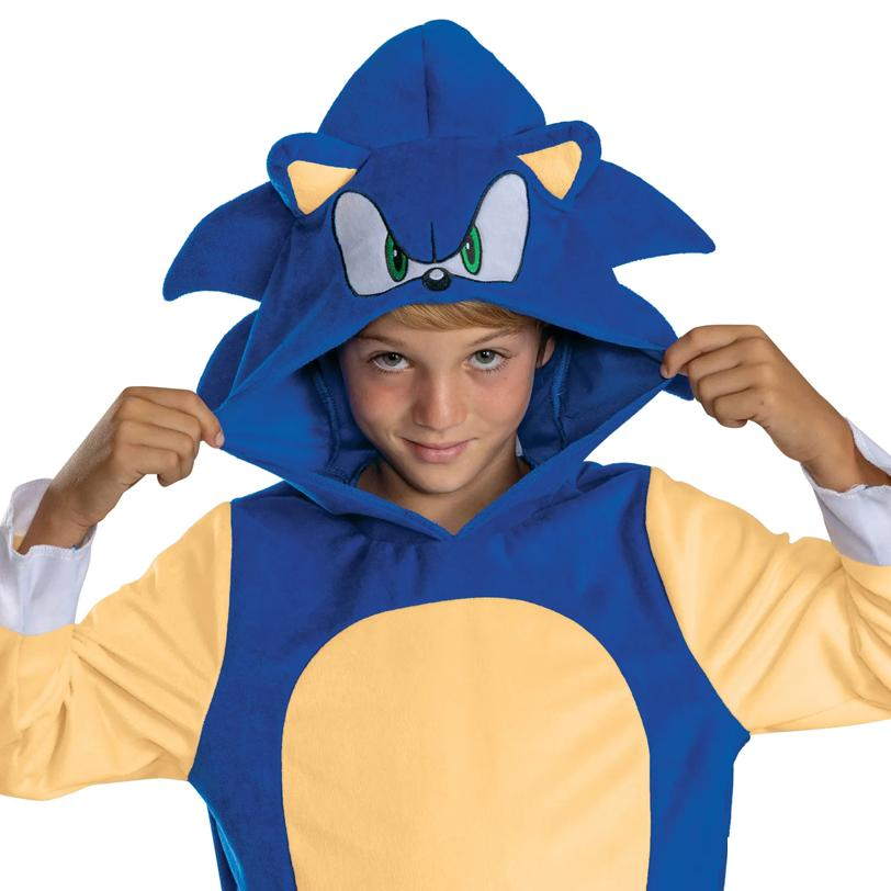 Kids Classic Sonic the Hedgehog Sonic Hooded Jumpsuit Costume