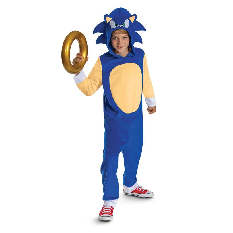 Kids Classic Sonic the Hedgehog Sonic Hooded Jumpsuit Costume