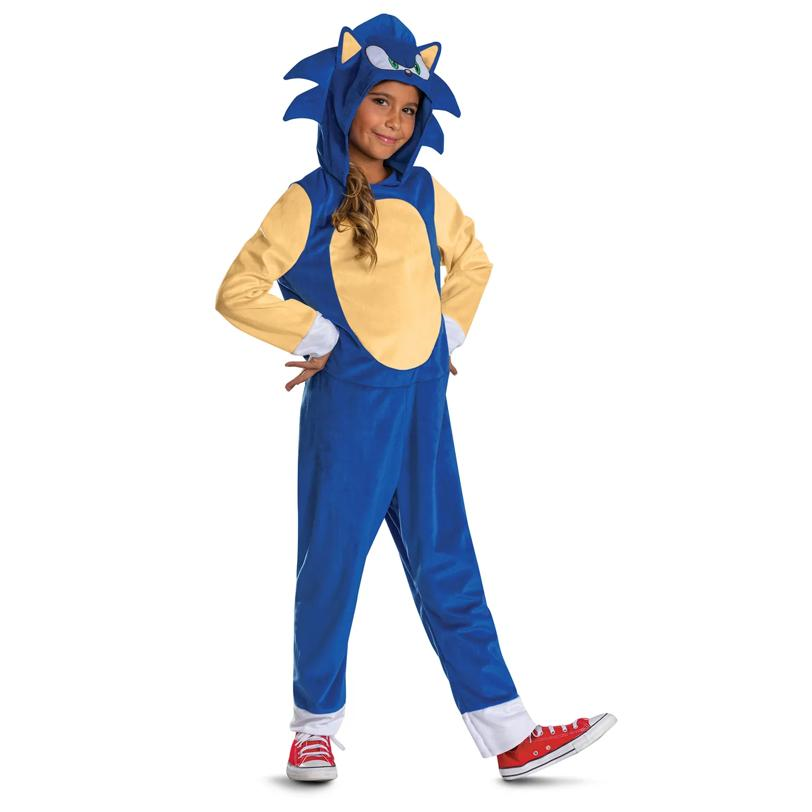 Kids Classic Sonic the Hedgehog Sonic Hooded Jumpsuit Costume