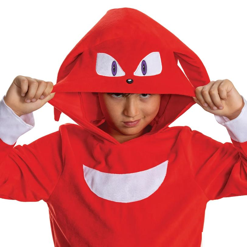 Kids Classic Sonic the Hedgehog Knuckles Hooded Jumpsuit Costume