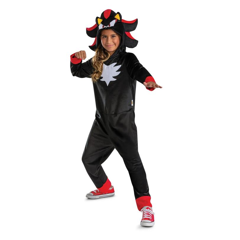 Kids Classic Sonic the Hedgehog Shadow Hooded Jumpsuit Costume