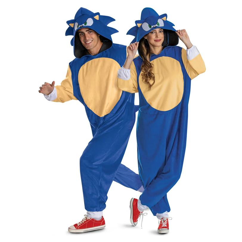 Adults Sonic the Hedgehog Sonic Hooded Jumpsuit Costume