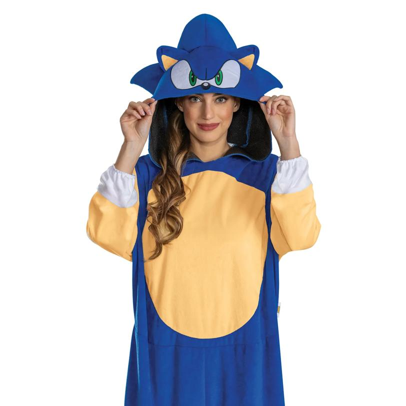 Adults Sonic the Hedgehog Sonic Hooded Jumpsuit Costume