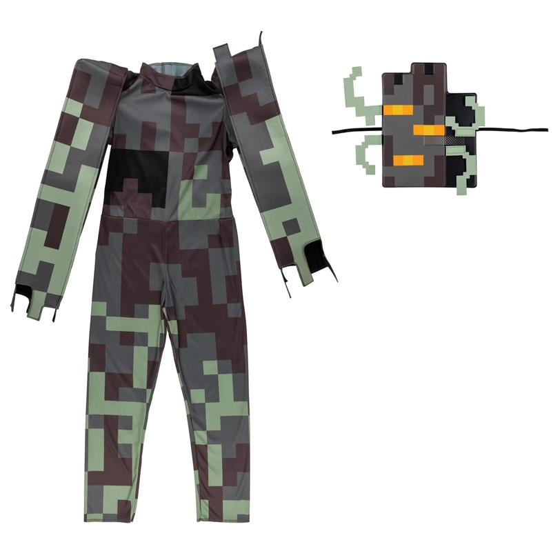 Kids Classic Minecraft Creaking Jumpsuit Costume