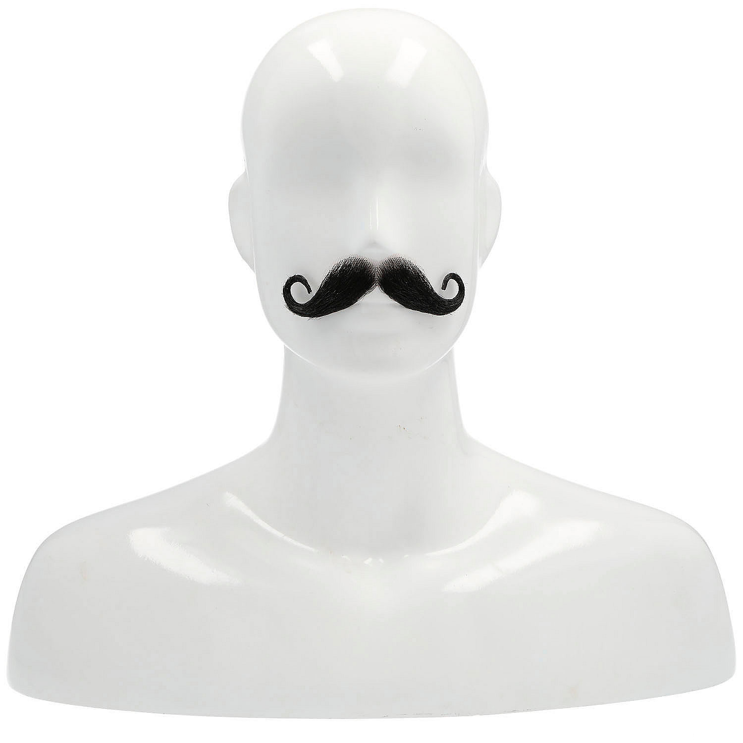 Adults Human Hair Handlebar Mustache - Black