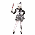 Womens Black & White Killer Clown Costume