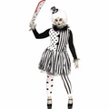 Womens Black & White Killer Clown Costume
