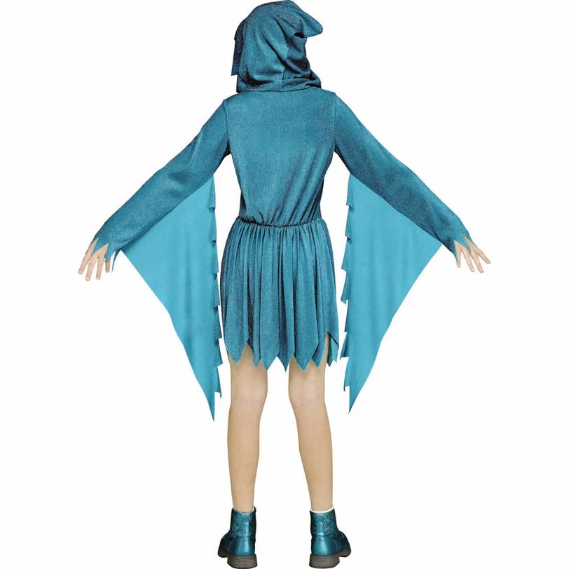 Kids Ghost Face Pastel Teal Hooded Dress Costume