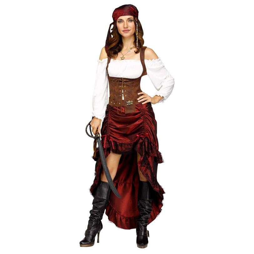 Womens Multicolor Pirate Queen Costume