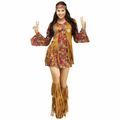 Womens Multicolor Peace & Love Hippie Costume