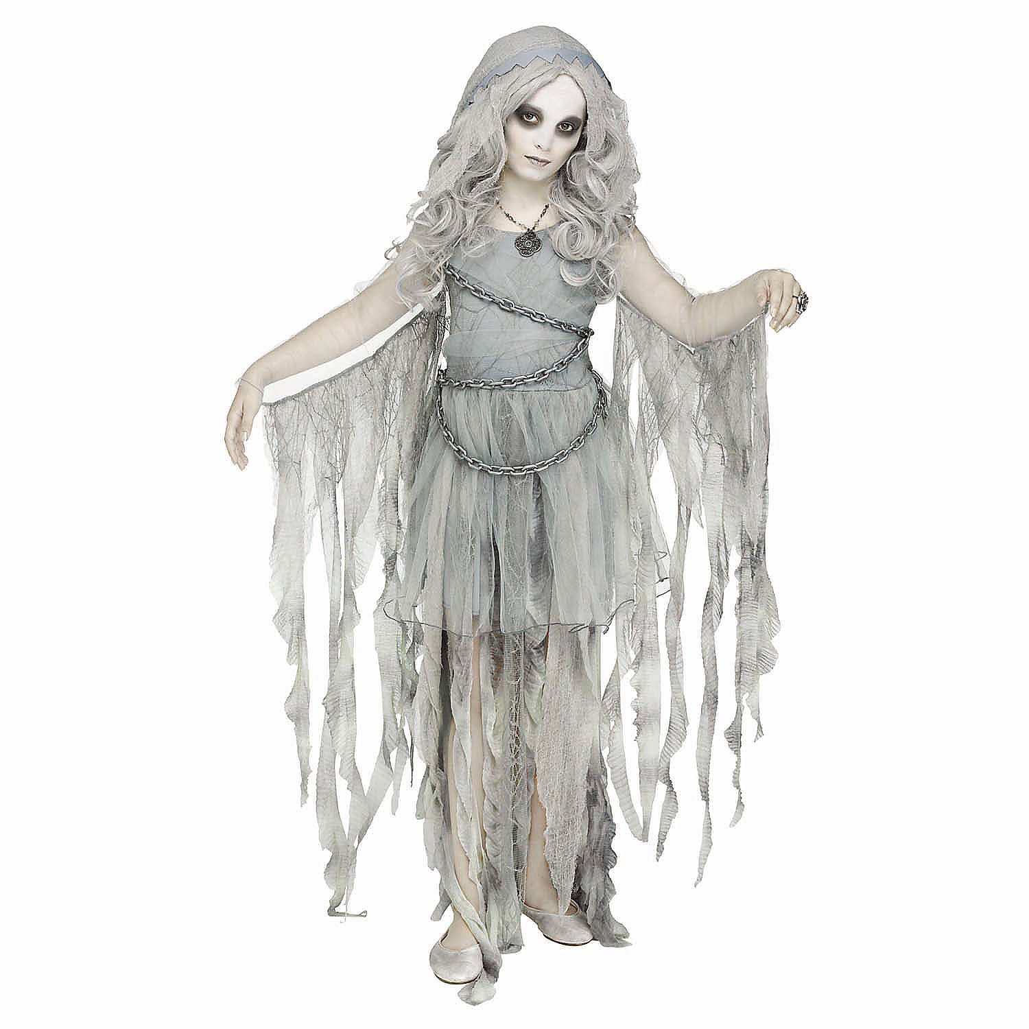 Girls Gray Dress Enchanted Ghost Costume