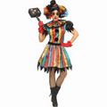 Womens Multicolored Carny Clown Costume