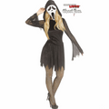 Adults Ghost Face Pearl Velour Dress Costume