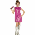 Kids Pop Star Pink Sleeveless Dress Costume