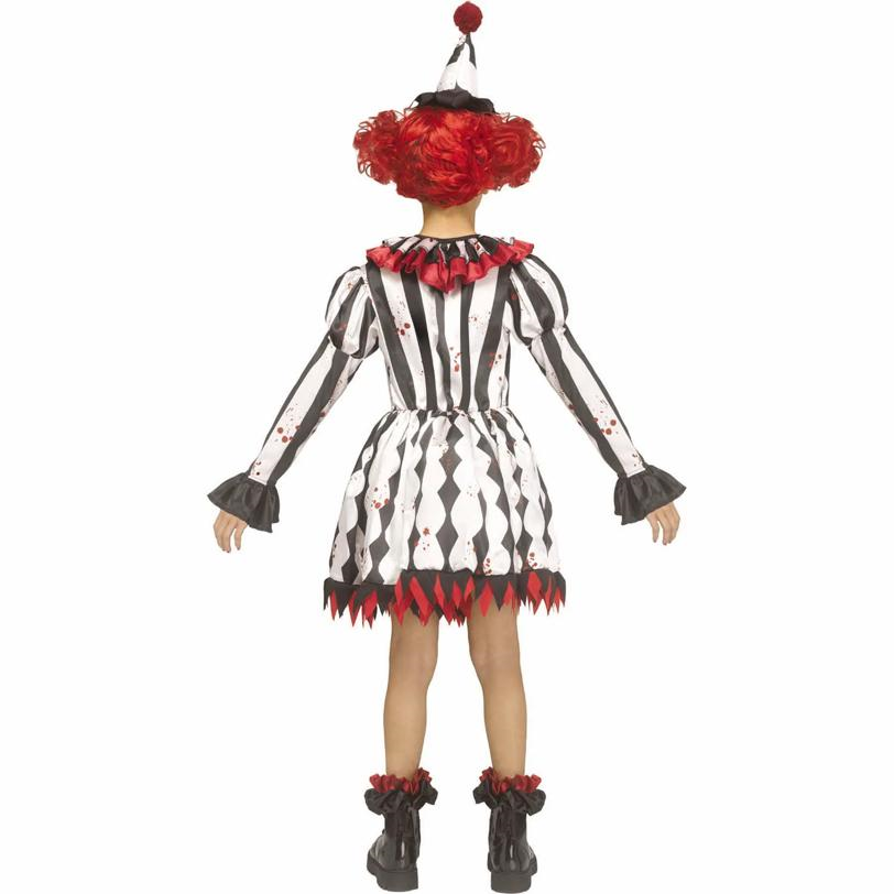 Kids Ghost Face Circus Harlequin Dress Costume