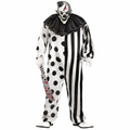Adults Black & White Killer Clown Costume with Mask - Plus Size