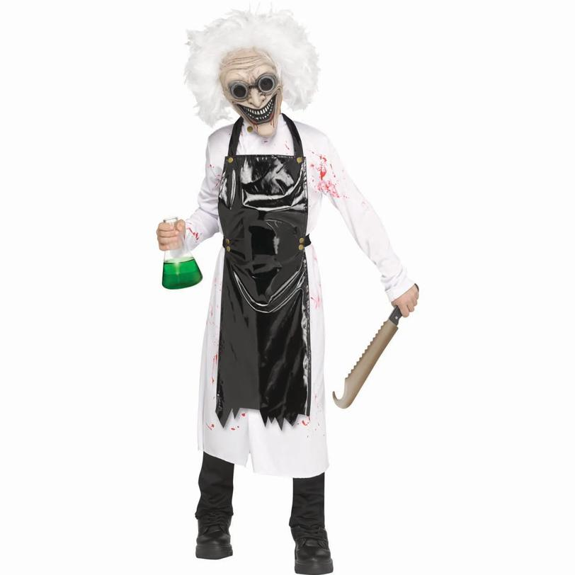 Kids Polyester Mad Scientist Costume with Mask