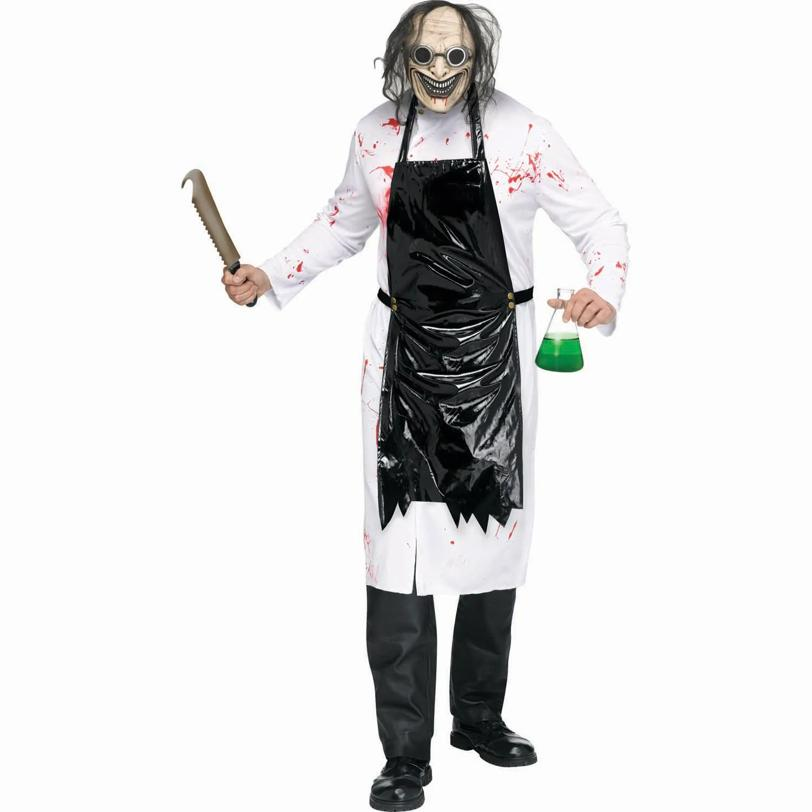 Adults Black & White Mad Scientist Costume - Standard