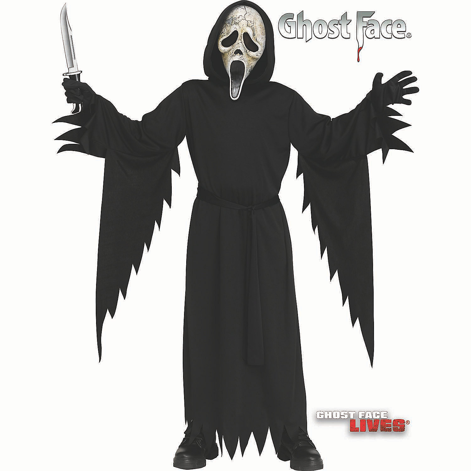 Kids Scream IV Ghost Face Black Polyester Robe with Mask Costume