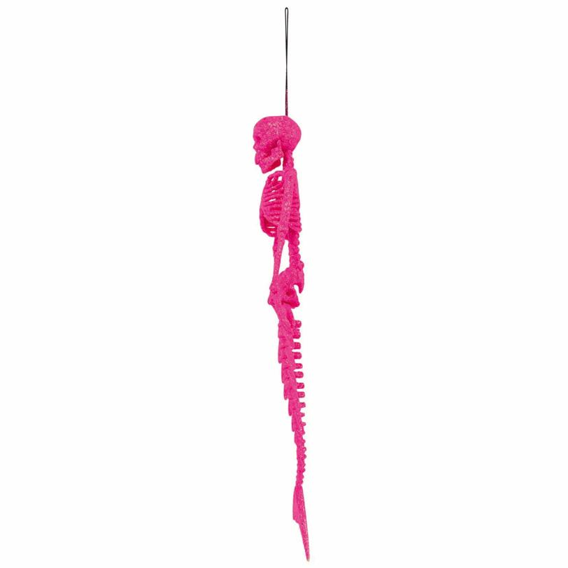 Pink Glitter Mermaid Skeleton Halloween Decoration