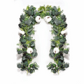 6 Ft. Green Leaves & White Pumpkins Autumn Garland