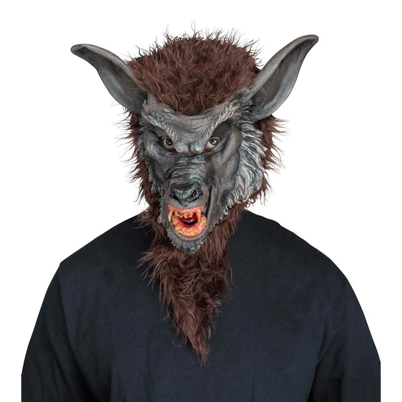 BROWN WEREWOLF MASK TEETH