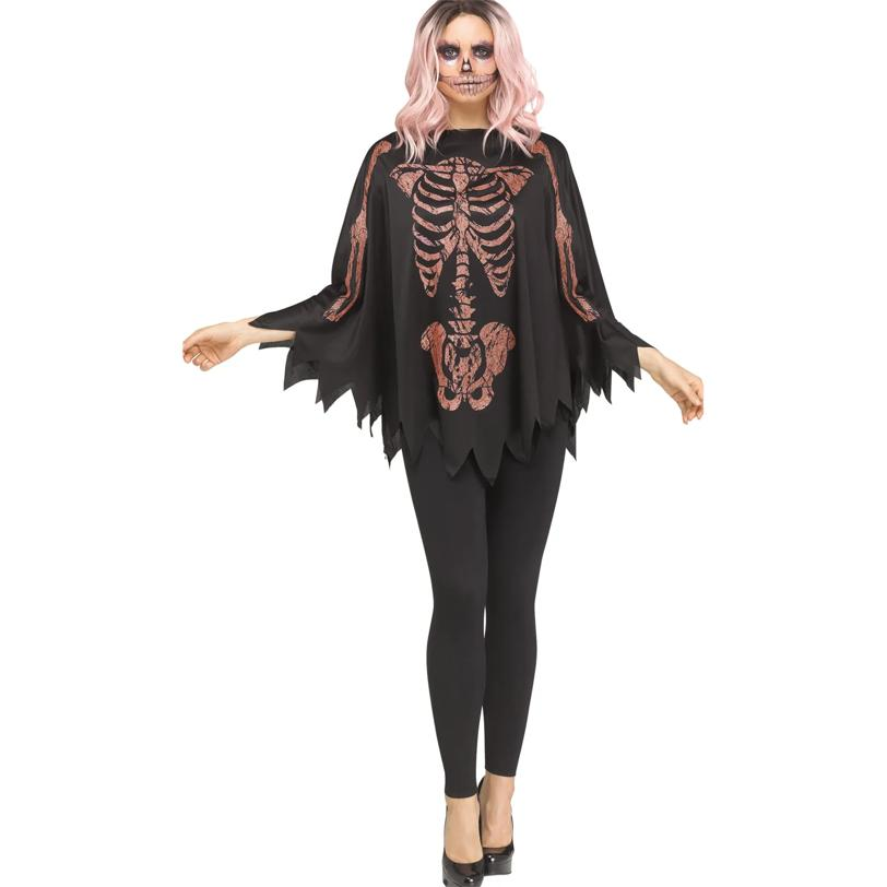 Poncho Rose Gold/Glitter Skeleton Costume