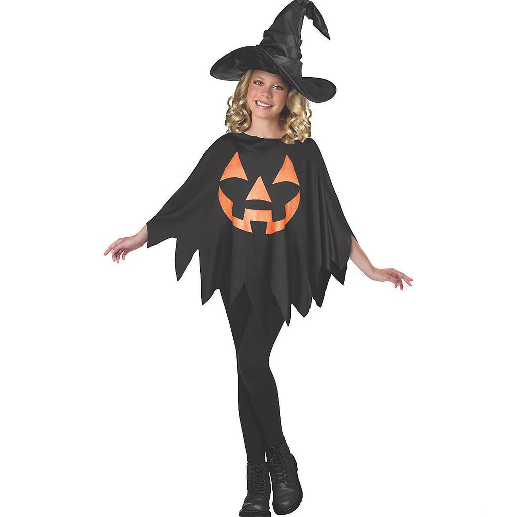Jack O Lantern Child Poncho Costume