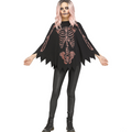 Poncho Shimmer Skeleton Child Costume