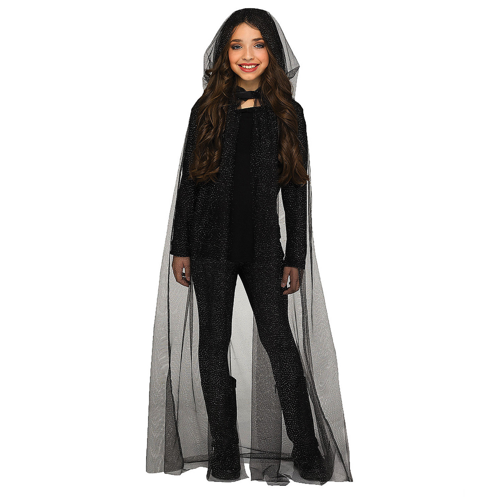 Kid's Hooded Sparkle Cape Costume Accessory
