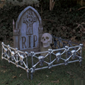 Black Skull Graveyard Fence Halloween Decoration