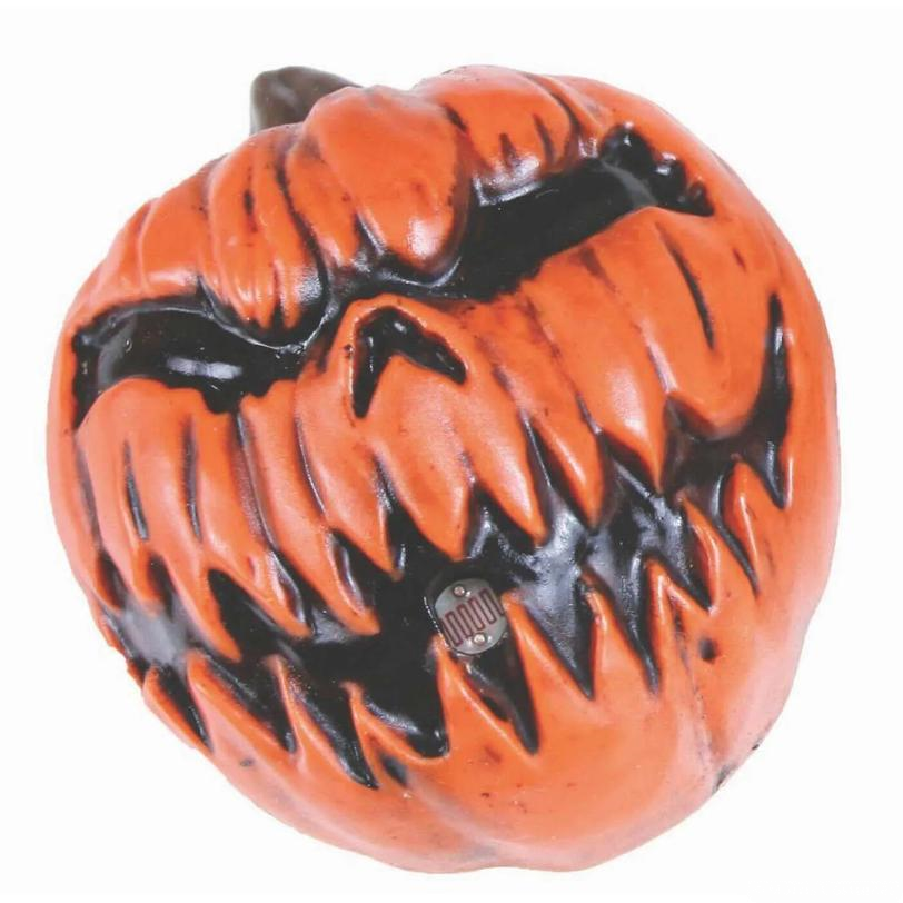 Hidden Screamers Light-Activated Scary Pumpkin Halloween Decoration