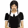Adults Classic Braids with Bangs Black Wig - One Size