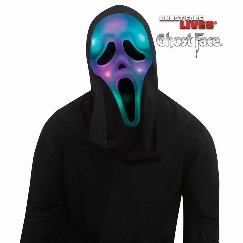 Adults Ghost Face Color Changing Full Mask with Hood
