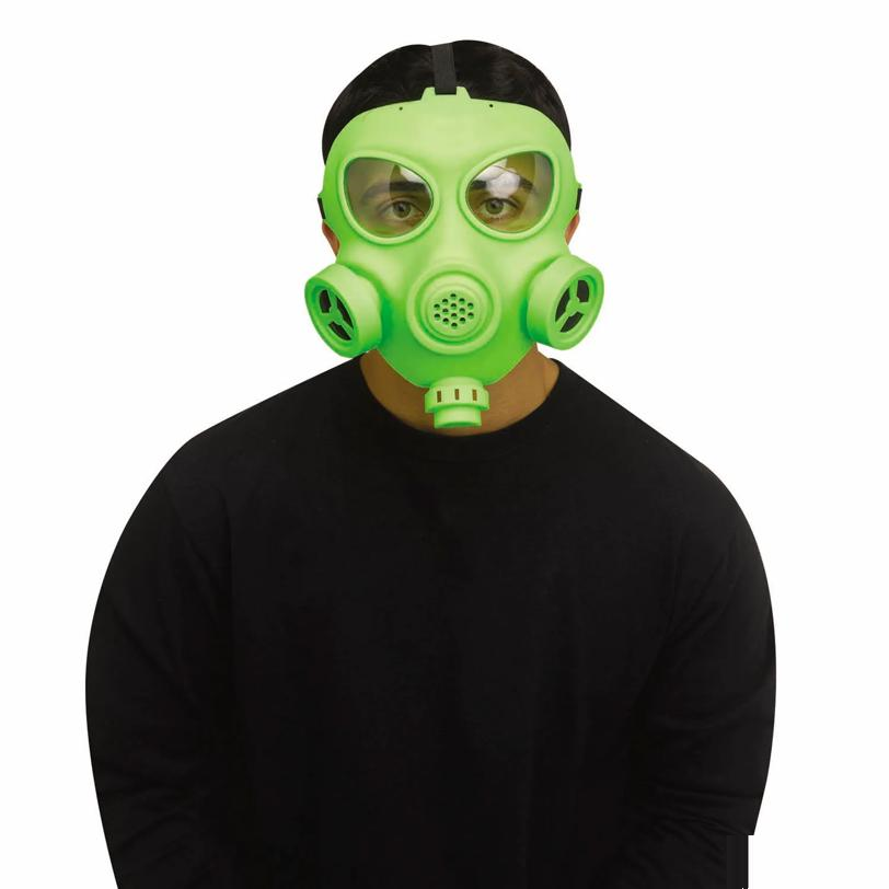 Adults Gas Mask Respirator Green Plastic Full Face Mask