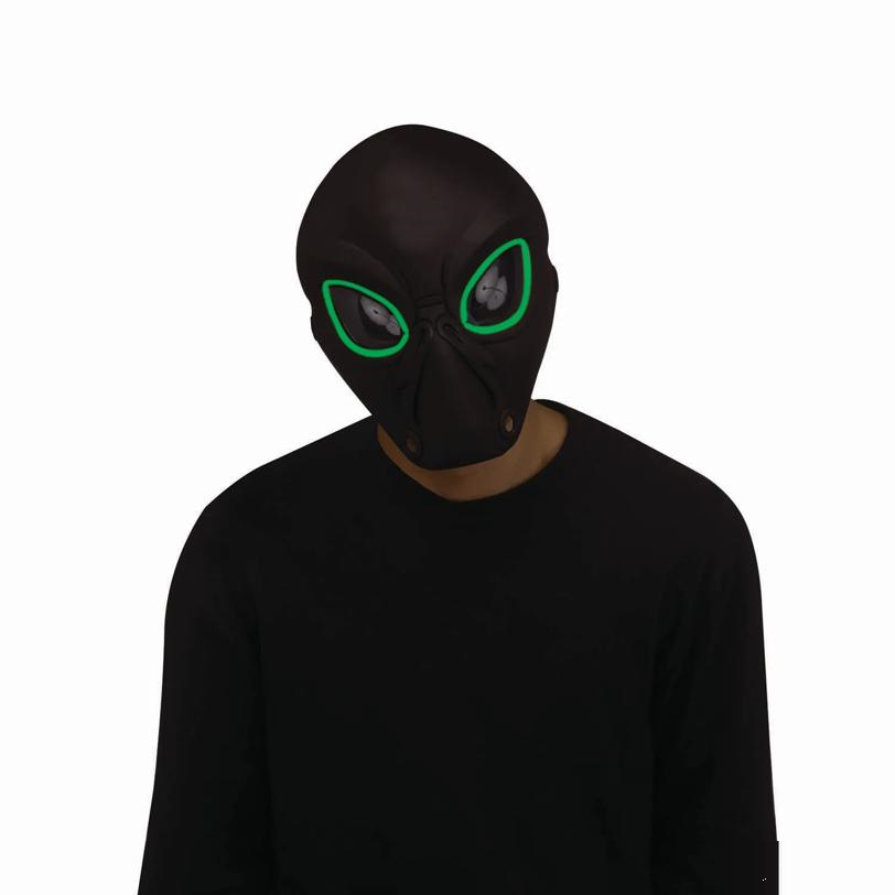Adults Electro-Luminescent Light-Up Alien Overhead Mask - One Size