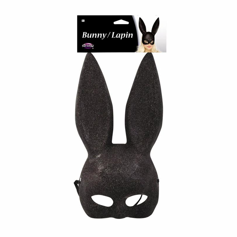 BLACK MATTE BUNNY MASK