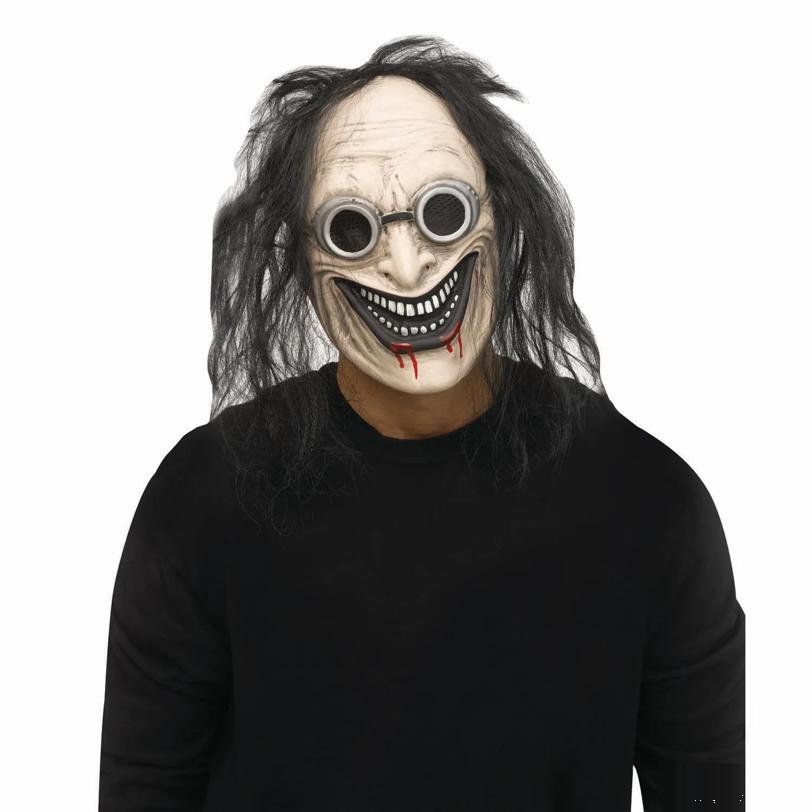 Adults Mad Scientist Overhead Mask with Black Hair - One Size