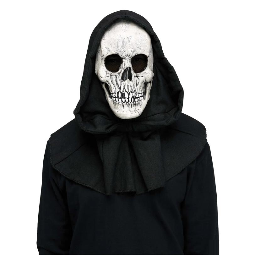Adult Reaper Horror Mask with Black Shroud