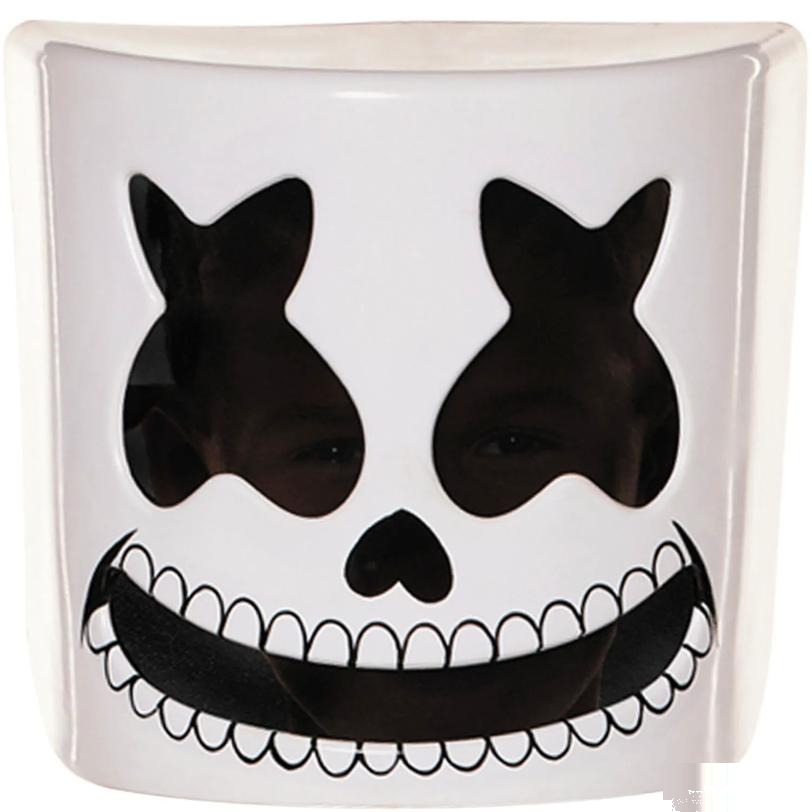 Kids Marshmello Skeleton Plastic Half Mask - One Size