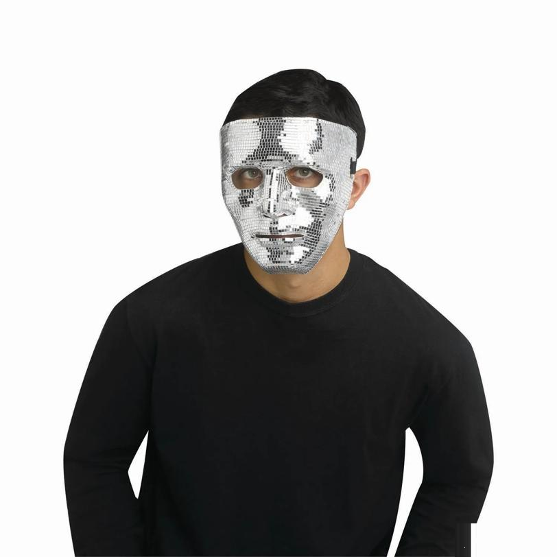Adults Plastic Disco Mirror Blank Full Mask - One Size