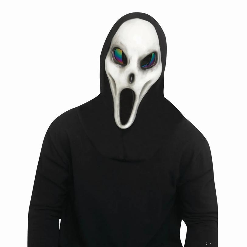 Adults Alien Spawn Grey Full Mask with Black Hood - One Size