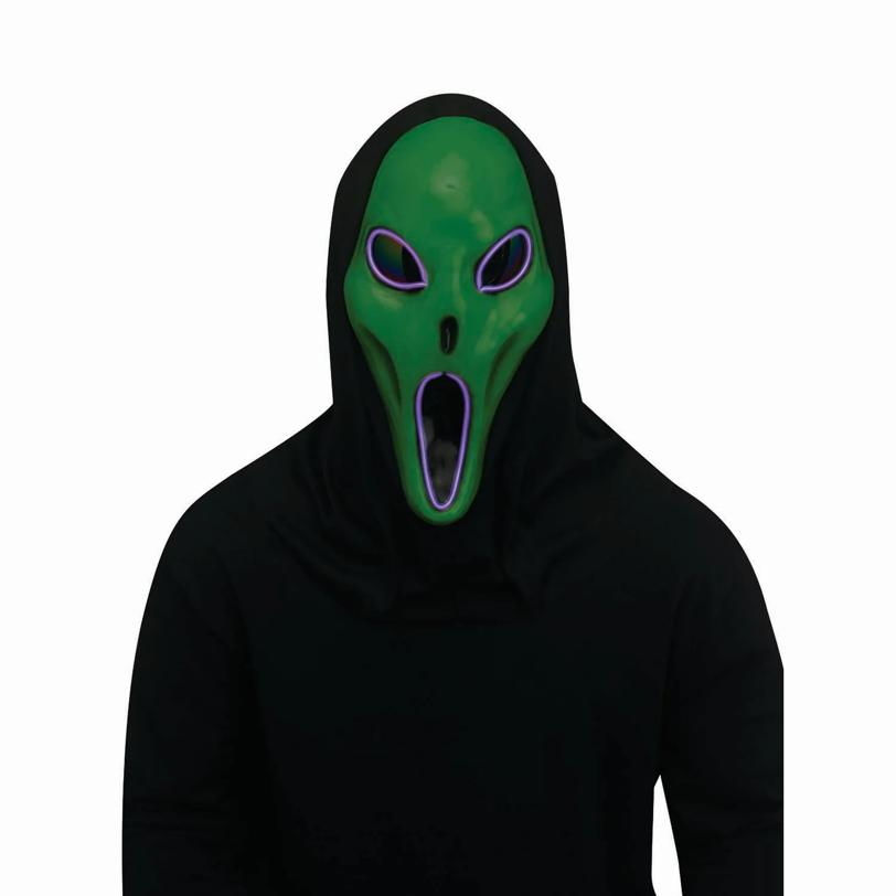 Adults Green Light-Up Alien SpawnT Mask Halloween Accessory