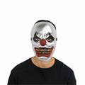 Adults Silver with Red & Gold Rhinestone Bling Big Top Clown Full Mask - One Size