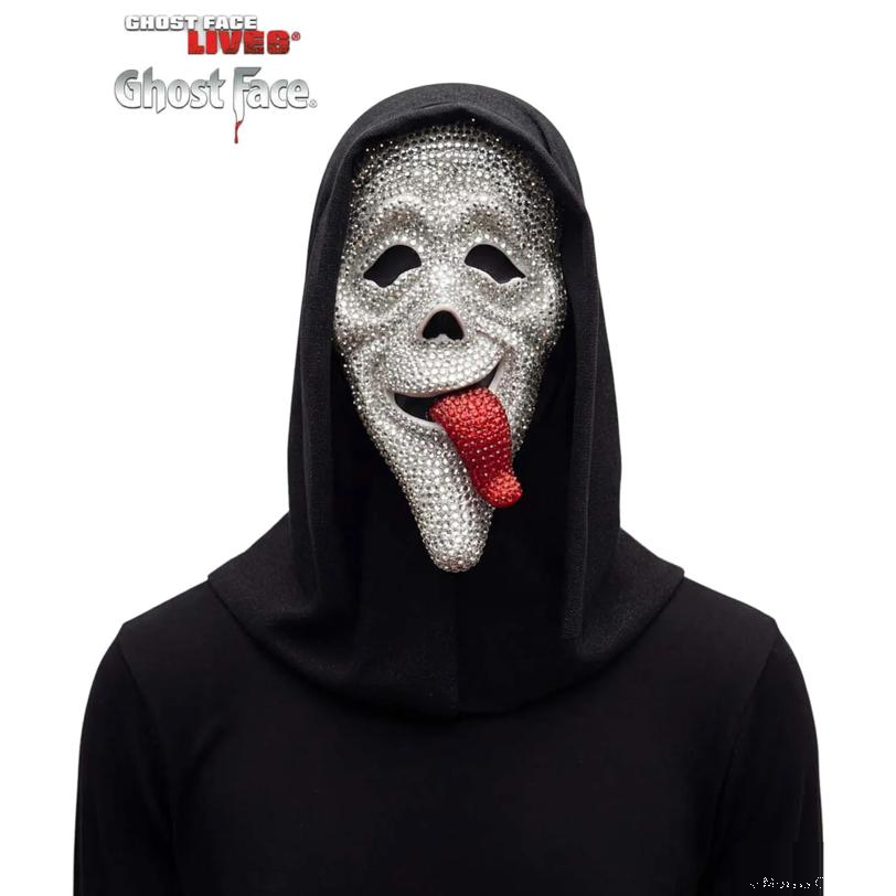 Adults Scary Movie Wassup! Bling Full Face Mask with Shroud