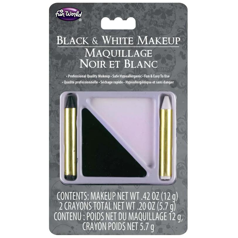 Hypoallergenic Black & White Cream & Crayons Makeup Kit