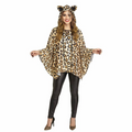 Adults Leopard Hooded Poncho Costume